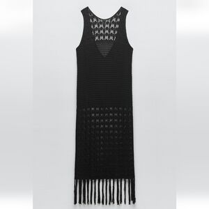 Zara Fringed Crochet Dress